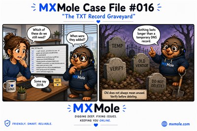 MXMole Case Files Case File #016: The TXT Record Graveyard