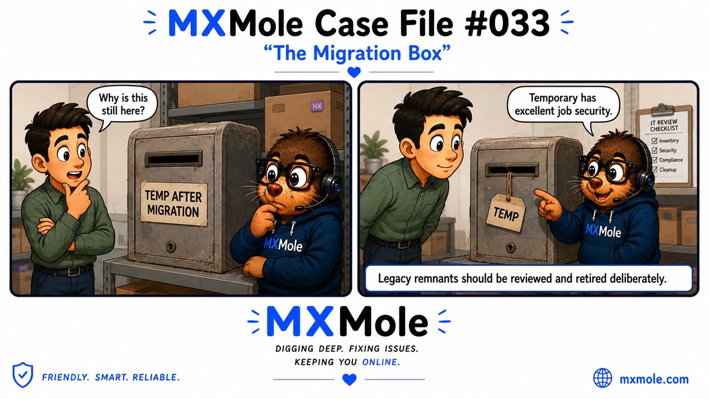 MXMole Case Files Case File #033: The Migration Box
